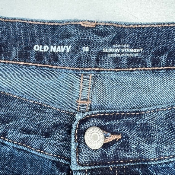 NEW! Old Navy high-rise slouchy crop jean raw hem button front 5-pocket style - Picture 5 of 13